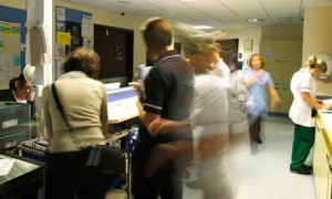 An NHS hospital ward reception